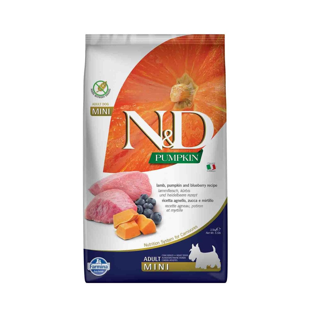 N&d Pumpkin Tahılsız Bal Kabaklı Kuzu Etli Yaban Mersinli Küçük Irk Yetişkin Köpek Maması 2.5 KG | SRC: Barcode: 8010276033277